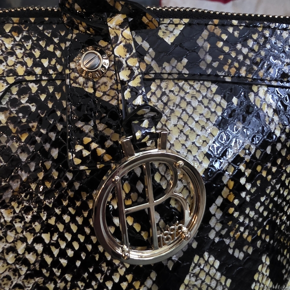 NWOT Henri Bendel W57TH Satchel Python Embossed Leather w/dustbag - Picture 6 of 16